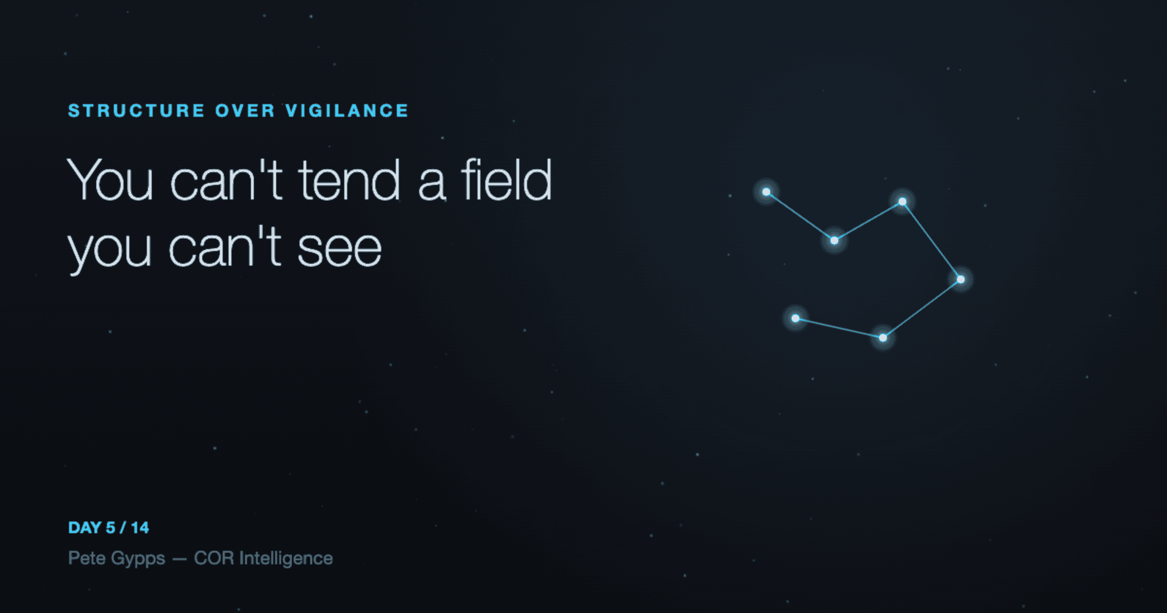 You can't tend a field you can't see