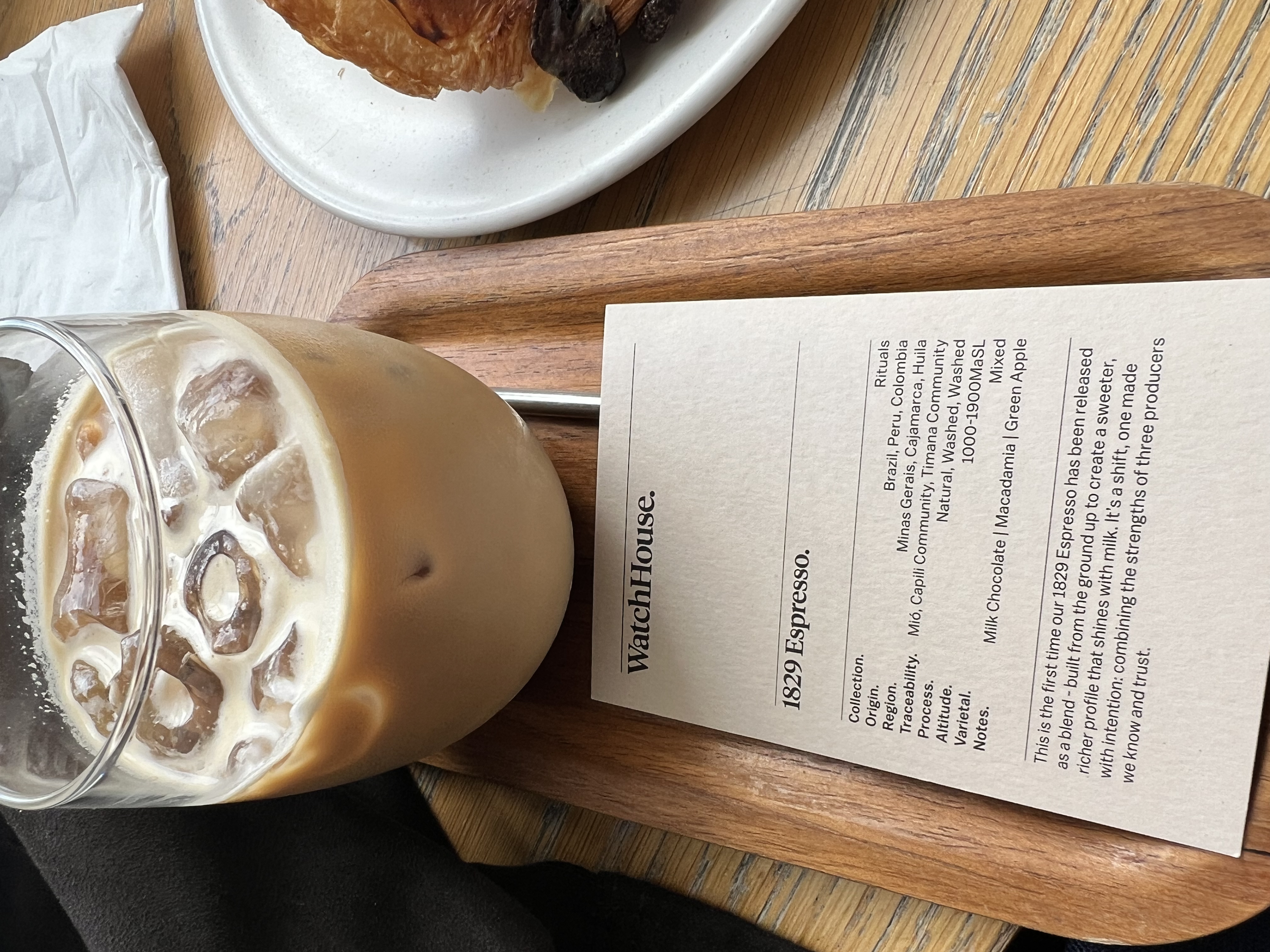 Iced coffee at Watchhouse Somerset House